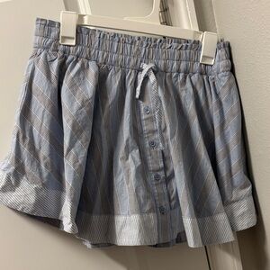 Aerie Striped Blue Button-Up Shorts